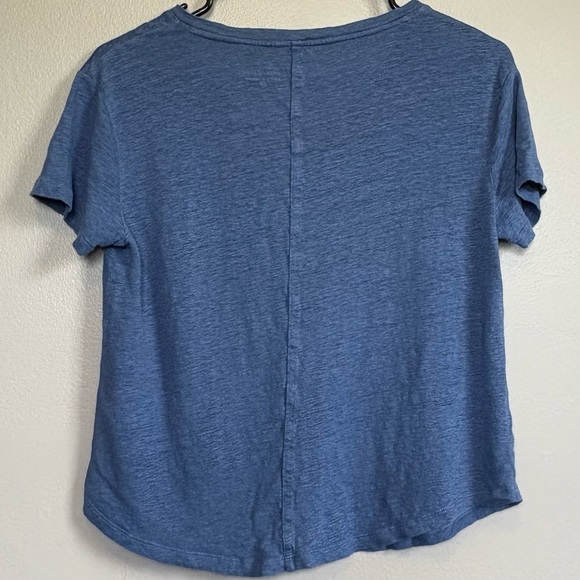 VINEYARD VINES Relaxed Fit Linen Short Sleeve Tee V-Neck Blue Size XS - Picture 2 of 7